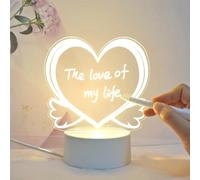 Message Board with Led Lights, Desktop Notes Memo Glow in The Dark Writing Board, Rewritable Message Board USB Power Glow in The Dark Whiteboard Kid's Gift Valentine's Day Gift 35ml (D)