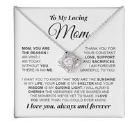 Message Card Necklace Mothers Day Gift from Son Girlfriend to Boyfriend Gift for Mom Sentimental Birthday Gift Christmas Gift for Mother from Daughter Jewelry Gift for, Una talla, Stainless Steel