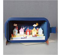 Message in A Bottle 3D Pop Up Greeting Card - Beach Huts