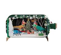 Message in A Bottle Festive Dinosaurs Pop Up Christmas Greeting Card XMIB102