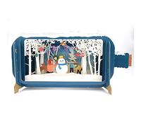 Message In A Bottle Snowman & Kids Pop Up Christmas Greeting Card By Alljoy Card XMIB027