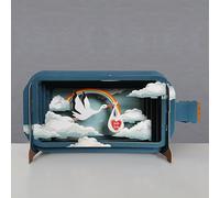 Message In A Bottle Stork Making A Delivery New Baby Greeting Card by Alljoy Cards