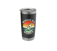 Message in A Waddle Penguin Funny Pun Stainless Steel Insulated Tumbler