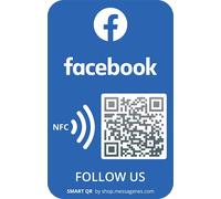 MESSAGENES Customizable Facebook QR NFC Sticker | Boost Followers | Reusable QR | 1 Rectangular Unit | Premium Quality | Ideal for Business, Showcase, Store, Wall or Window