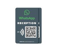 MESSAGENES | Customizable Whatsapp QR and NFC Sticker | Customer Service | 2 Units NFC Card Size Sticker | Connect Your Customers with Whatsapp | Solution for Receptions