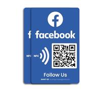 MESSAGENES | Follow Us on Facebook QR NFC Sticker | Gain Followers | Pack 2 Rectangular Units | Customizable, Dynamic and Reusable QR | Facebook Decal for Business | Facebook QR Code Plaque