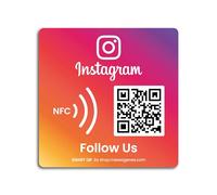 MESSAGENES | Follow Us on Instagram QR NFC Sticker | Boost Followers | 1 Square Unit | Dynamic and Reusable QR | Instagram Stickers for Small Business | Premium Materials | Ideal for Showcase, Windows