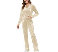 MessBebe Womens Velour Tracksuits Set Sweatsuit Hoodie Top and Jogging Pants Casual Loungewear 2 Piece Sportswear
