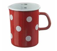 Meßbecher - Polka Dot Red 1 Litre Enamel