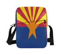 Messenger Bag Crossbody Cross Body Bag Messenger Bag for Men Adjustable Strap for Travel School, Arizona State Flag Az Blue Red, 6.6" x 9.4" x 2.5"