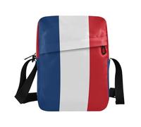 Messenger Bag Crossbody Cross Body Bag Messenger Bag for Men Adjustable Strap for Travel School, France Flag, 6.6" x 9.4" x 2.5"
