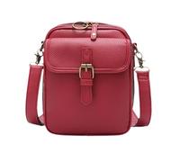 Messenger Bag, Portable Phone Equipment, Shoulder Bag, Occasional Participation with Adjustable Shoulder Strap, Leather Phone Bag for Men, Women, Travel, Outdoor, Indoor, red, Siehe Beschreibung