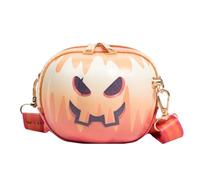 Messenger Bag, Smile Pumpkin - Bag for Halloween | Bags Halloween Devil Shoulder PU Leather Handbag Trick or Treat 4.72 x 3.94 x 4.72 Inches, smirk, Siehe Beschreibung