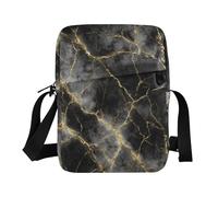 messenger bags for women mens crossbody bag Purse Bag Shoulder Hand Bags Adjustable Strap for work Charcoal Marble Black Gold