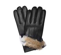 MESSERIO Authentic Sheepskin Leather Winter Gloves for Men with Rabbit Fur Lining (Large)