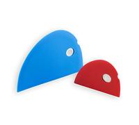 Messermeister Silicone Bowl Scraper Set - Includes Large Blue Scraper & Small Red Scraper - Frosts, Portions, Lifts & Transfers - Easy to Clean & Flexible Precision Edge