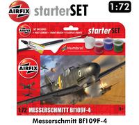 Messerschmitt Bf109F-4 WWII Fighter 1:72 Model kit Starter Set AIRFIX A55014
