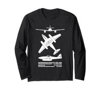Messerschmitt Me 262 WW2 Jet Plane Silhouettes Long Sleeve T-Shirt