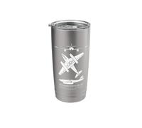 Messerschmitt Me 262 WW2 Jet Plane Silhouettes Stainless Steel Insulated Tumbler