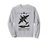 Messerschmitt Me 262 WW2 Jet Plane Silhouettes Sweatshirt