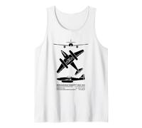 Messerschmitt Me 262 WW2 Jet Plane Silhouettes Tank Top