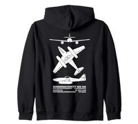 Messerschmitt Me 262 WW2 Jet Plane Silhouettes Zip Hoodie