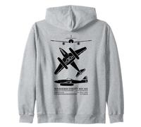 Messerschmitt Me 262 WW2 Jet Plane Silhouettes Zip Hoodie