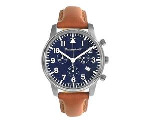 Messerschmitt Men's Pilot Watch Chronograph Brown/Blue ME-4544P-L, Strap.