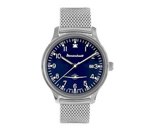 Messerschmitt Men's Wrist Pilot Watch Mesh Band Blue ME42-108M