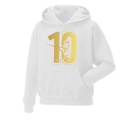 Messi #10 Hoodie Footballer Soccer Gold Print Sweatshirt |Premium Quality Soccer Jersey Boys Pullover Hooded Top UK Men/Women/Kids for Birthday Christmas Football Enthusiasts, Soccer Fans