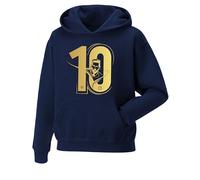 Messi #10 Hoodie Footballer Soccer Gold Print Sweatshirt |Premium Quality Soccer Jersey Boys Pullover Hooded Top UK Men/Women/Kids for Birthday Christmas Football Enthusiasts, Soccer Fans