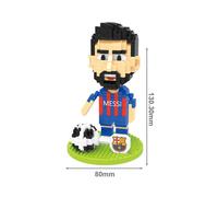 (MESSI, 457pcs) Football Soccer Player Star Mini Diamond Build Block Diy Brick Child Gift Toy