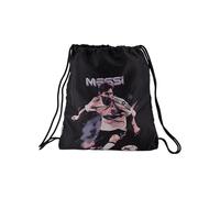 Messi Men's Lifestyle Drawstring Bag, Side Pocket & Comfortable Straps, Black, One Size, Lifestyle Drawstring Bag, Side Pocket & Comfortable Straps