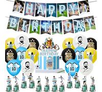 Messi Star Birthday Party Decorations - 30pcs Set Including Balloons, Banner, Cake Topper for Football Theme Party