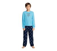 Messi Unisex Kid's Long Sleeve Shirt & Pants 2-Piece Pajama Set, Air Blue, XS (Pack of 2)