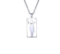 Messi10 Football Star Pendant Necklace, Champions League Stainless Steel Label Necklace, O-chain, Unisex, Football Fan Jewelry Gift (Silver)