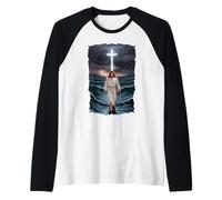 Messiah Water Storm Holy Saint God Raglan Baseball Tee
