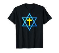 Messianic Star of David with Gold Cross T-Shirt T-Shirt