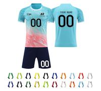 MessiFootball Kit for Kids Personalised Football Shirts Shorts and Socks Set Custom Name Number Team Name and Logo Football Uniforms Training Suits Boys Football Kits(41 Football Kits)
