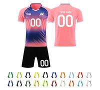 MessiFootball Kit Kids Personalised Football Shirts Shorts and Socks Set Custom Name Number Team Name and Logo Football Uniforms Training Suits Boys Football Kits(20 Football Kits)