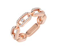 Messika Move Uno 18ct Rose Gold Diamond Multi Pavee Ring - P