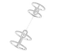 Messika Move Uno 18ct White Gold Diamond Double Ring - M