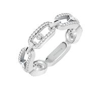 Messika Move Uno 18ct White Gold Diamond Multi Pavee Ring - P
