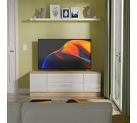 Messina Gloss Bardolino Oak Effect Tv Stand With 2 Drawers, (H)49.5Cm X (W)144.2Cm X (D)40Cm