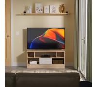 Welcome Furniture Ltd Milan 1 Drawer TV & Media Unit in White Gloss & Bardolino Oak - Ready Assembled, White