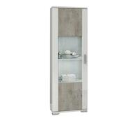 Messina Italian White and Grey 1 Door Display Cabinet LHF
