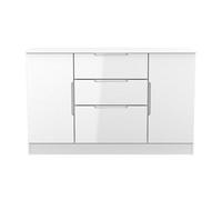 Ready Assembled 2 U Lucca 2 Door 3 Drawer Sideboard (Ready Assembled) in White | Size: Large Ready Assembled 2 U White Large