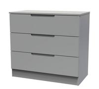 Welcome Furniture Ready Assembled Milan 3 Drawer Chest In Dusk Grey, Grey