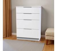 Ready Assembled 2 U Lucca 4 Drawer Deep Chest (Ready Assembled) in White | Size: Medium Ready Assembled 2 U White Medium