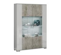 Messina White and Grey 2 Door Display Cabinet